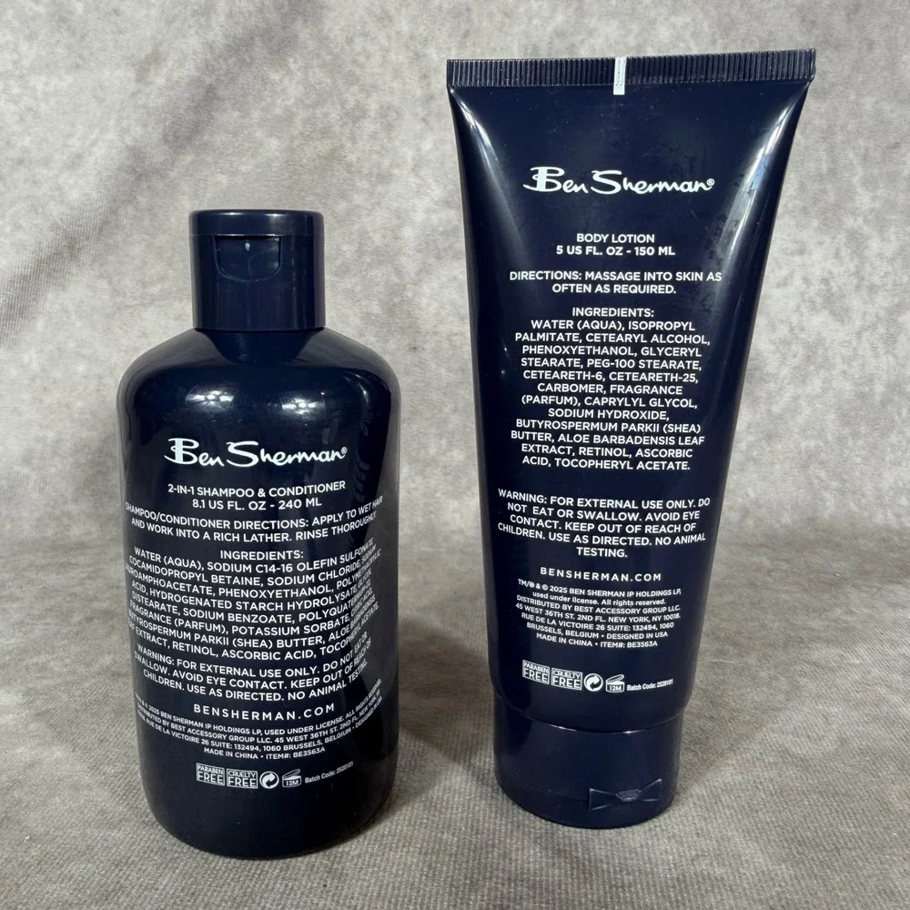 Ben Sherman Mens Cedarwood 2-in-1 Shampoo Conditioner &‎ Body Lotion Set NEW